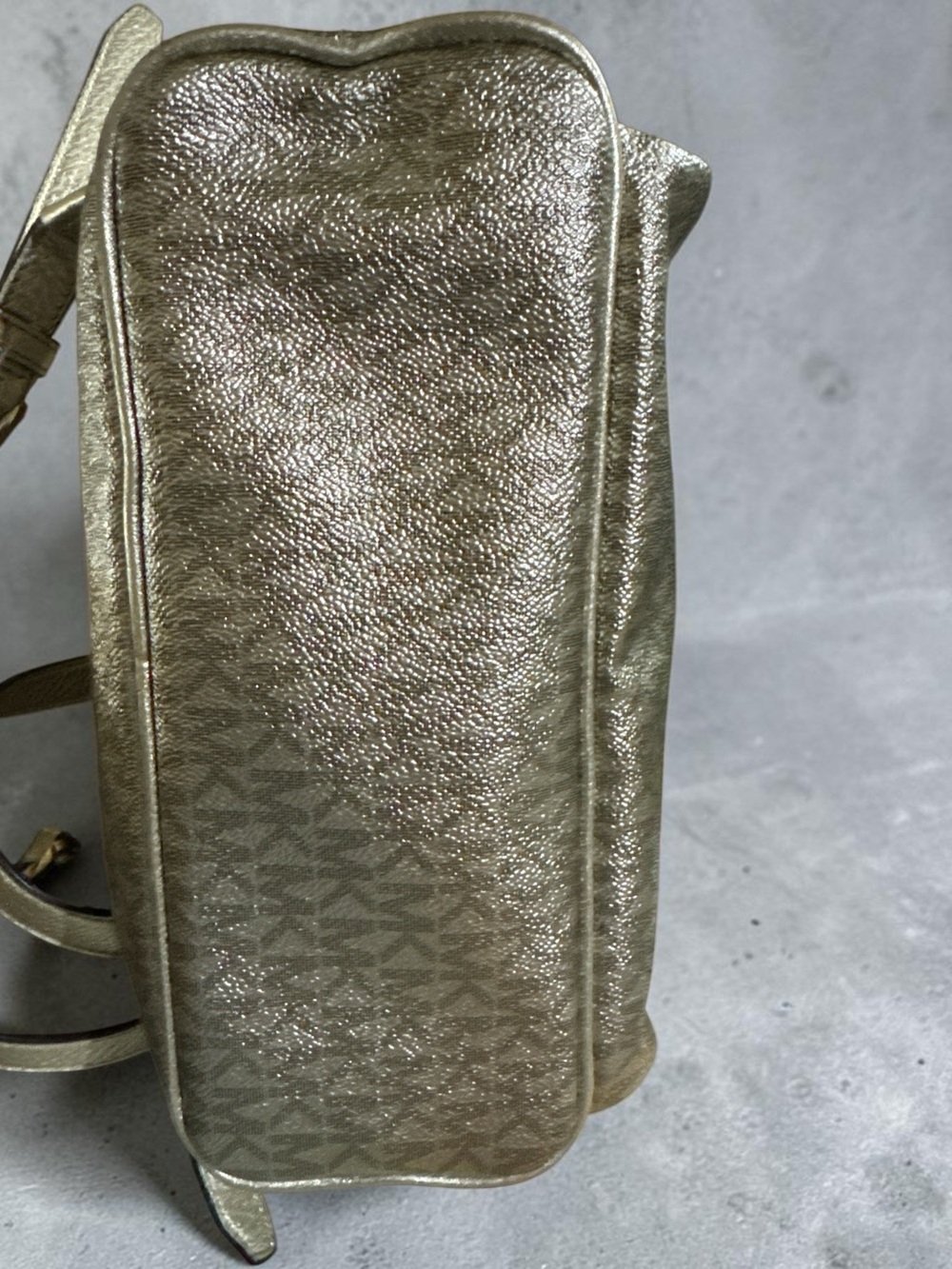 Michael Kors Metallic Gold Medium Backpack Gold hardware (2 c/o bottom pipe) - Picture 4 of 17